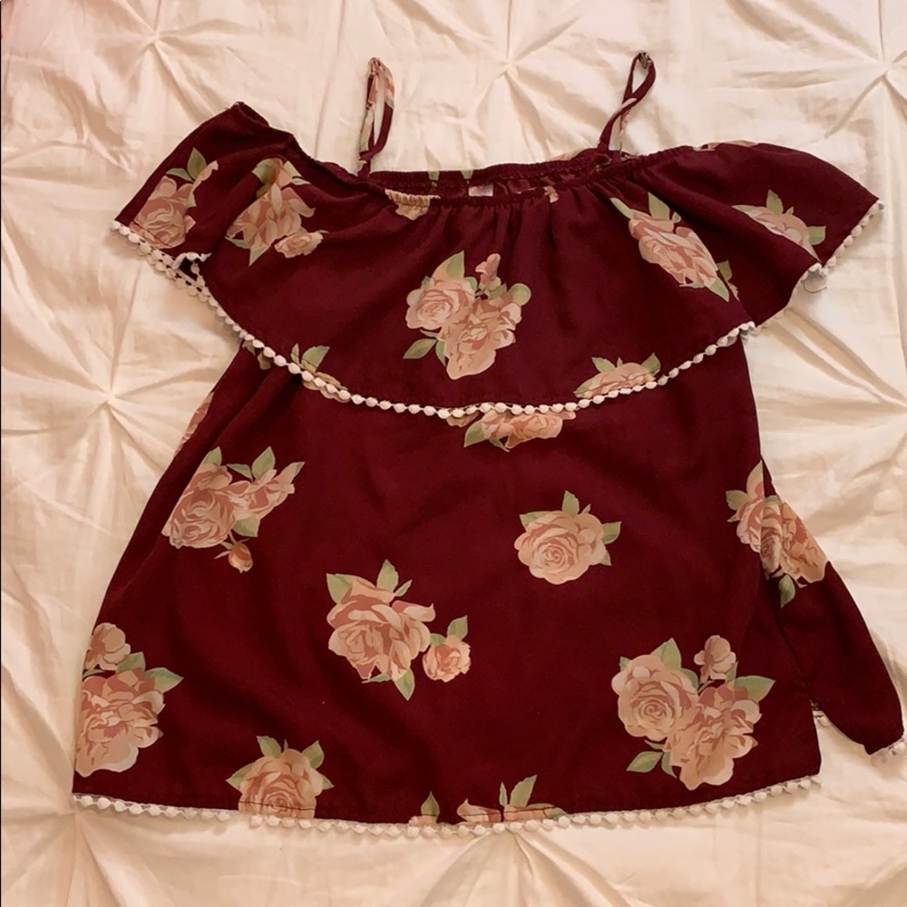 Maroon spaghetti strap shirt. L (11-13)